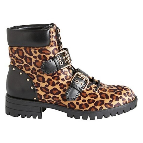 Leopard Print Ankle Boots with Black Accents EUC - Picture 2 of 6